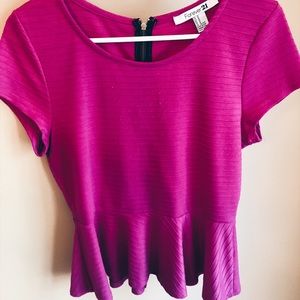 Magenta peplum top